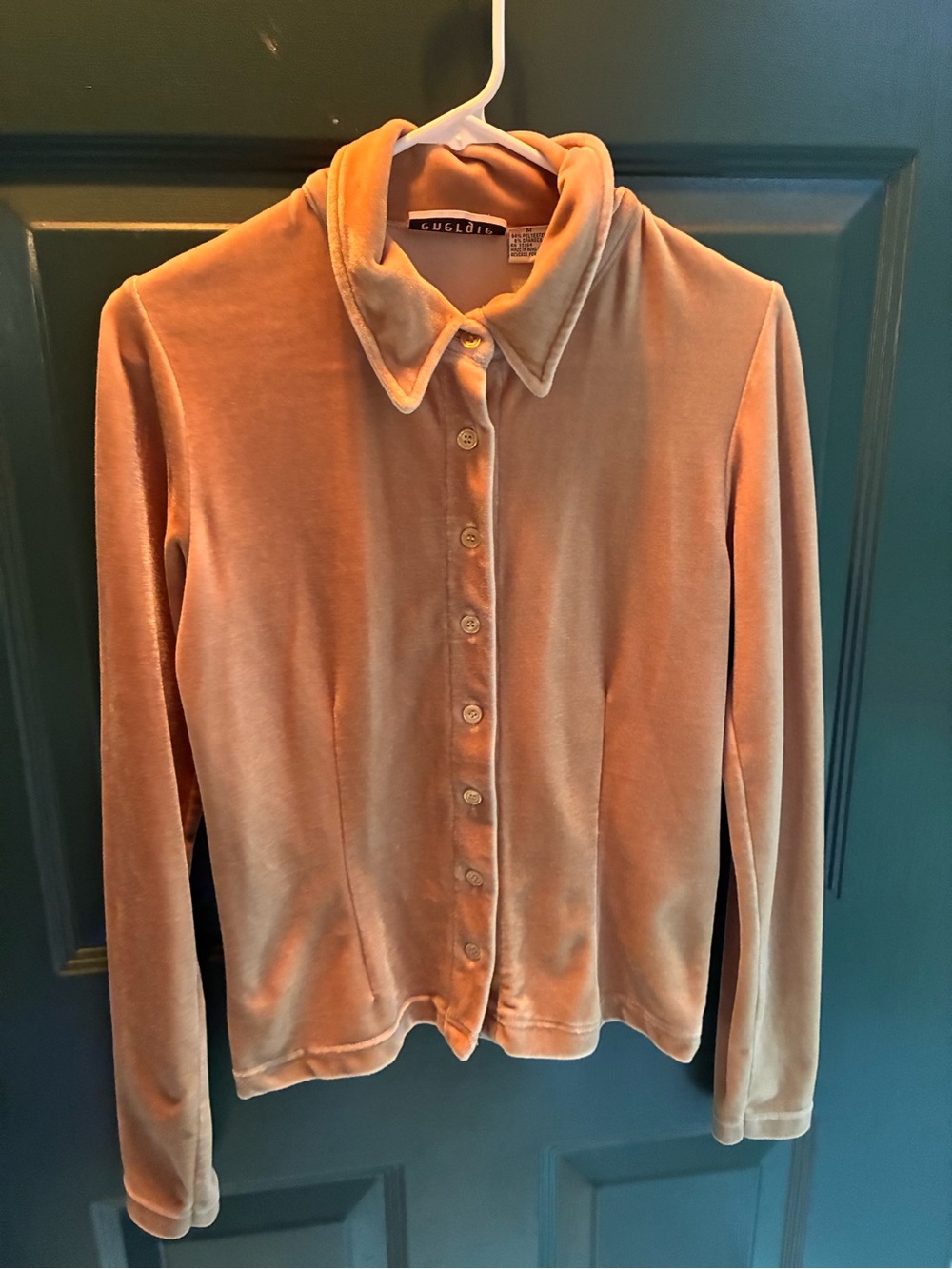 Energie Tan Velvet Button-Front Shirt